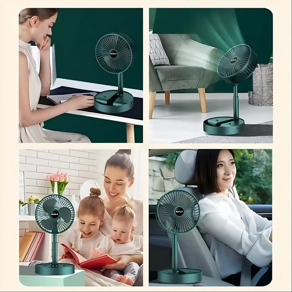 Portable Desktop Fan – Adjustable, Silent, Foldable